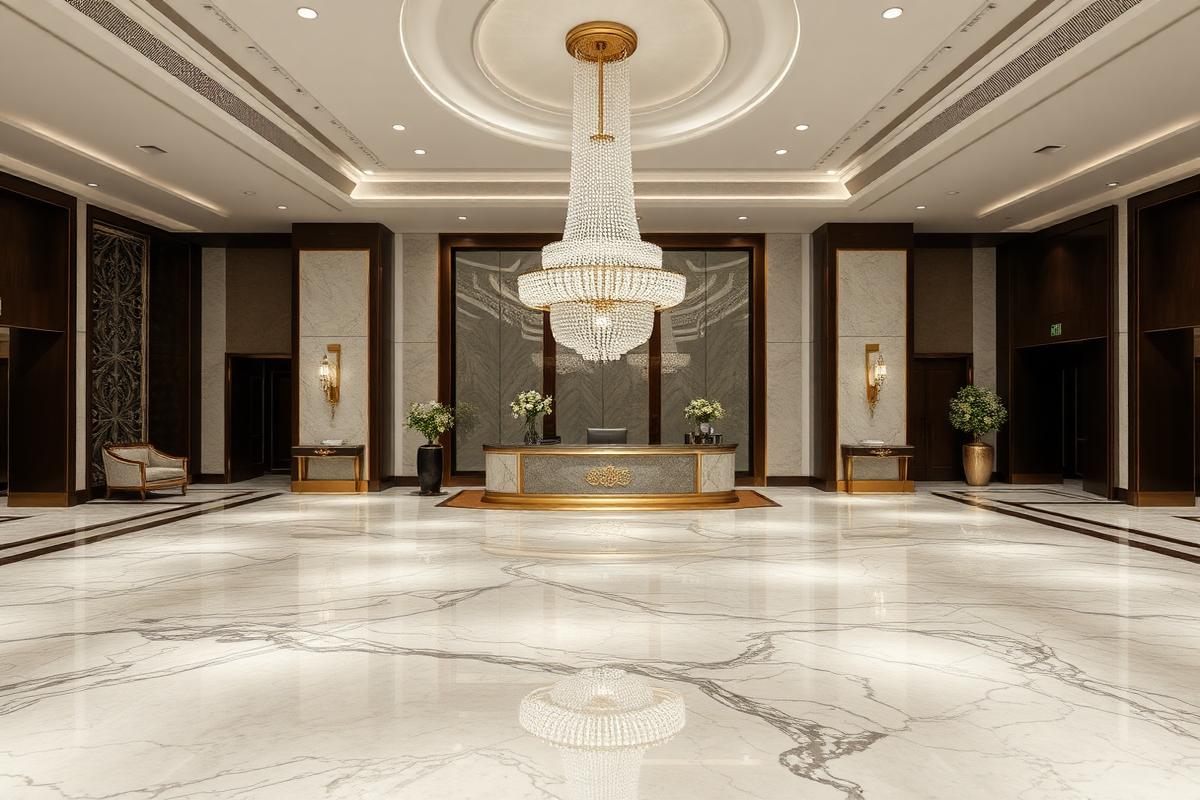 Hall d'hôtel de luxe avec finitions premium